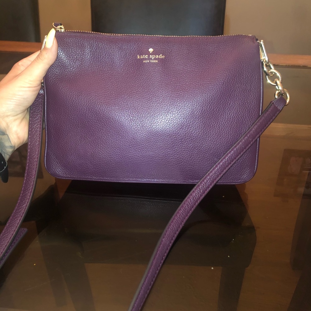 Purple Kate spade crossbody. Used w minor wear as shown. Make an offer! 🙂